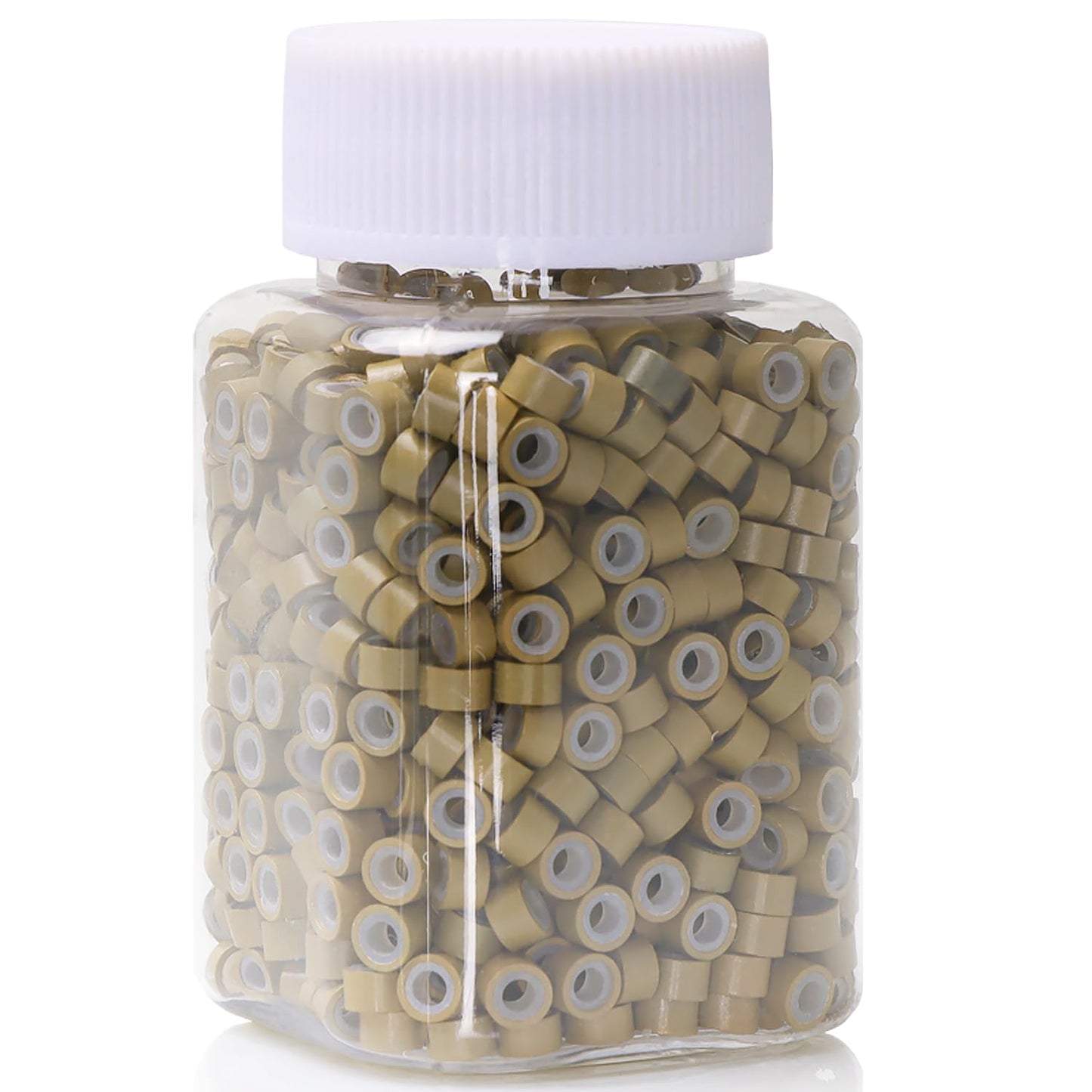 Niaconn 1000Pcs Microlink Beads 5Mm Silicone Lined Hair Tinsel Beads Micro Link Rings For Hair Extension - Chestnut Brown