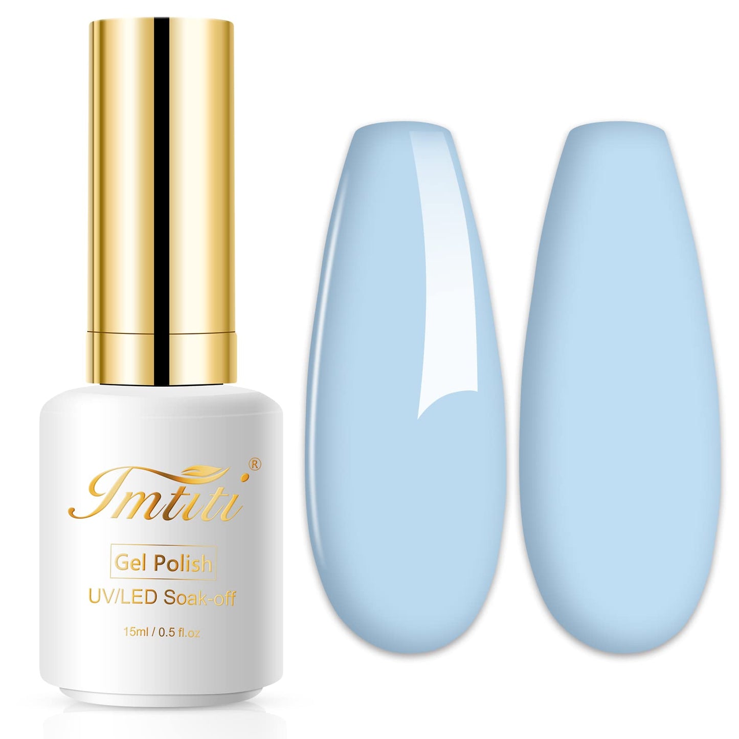 Imtiti Pastel Gel Nail Polish, 1 Pcs 0.5 Fl Oz Pastel Blue Gel Polish Soak Off Led U V Nail Gel Polish Spring Summer Easter Gel