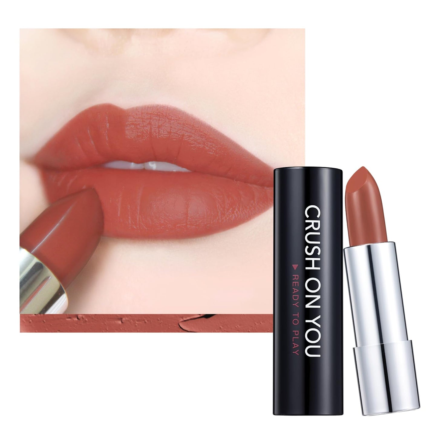 Ready To Shine Matte Vegan Lipstick For Women, Smooth Moisturizing Creamy Finish, Luscious And Warm Orange Hue Lip Color, Vegan,