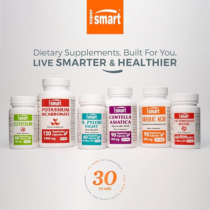 Supersmart Liposomal Vitamin C 1005mg per Day (High Absorbption) - Patented Vitamin C Supplement - Collagen Production | Non-GMO & Gluten Free - 90 Softgels