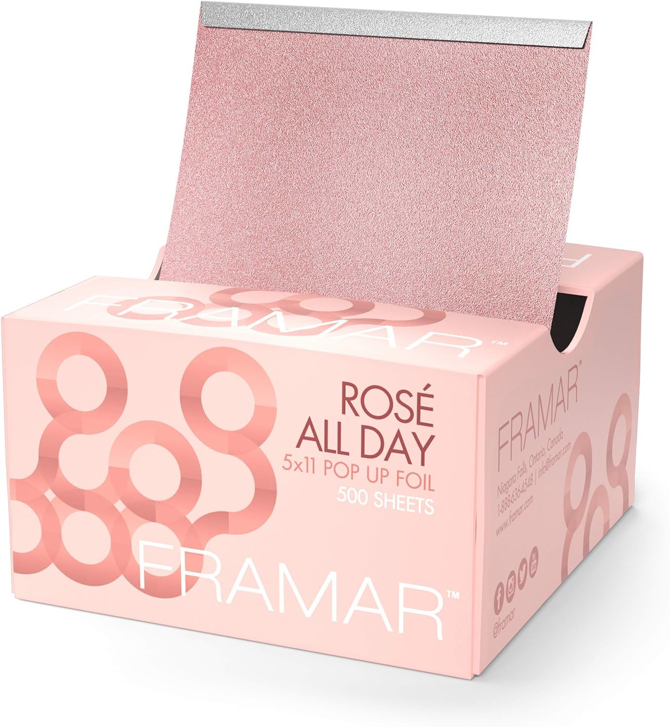 Framar Ros All Day Pop Up Hair Foil, Aluminum Foil Sheets, Hair Foils For Highlighting - 500 Foil Sheets