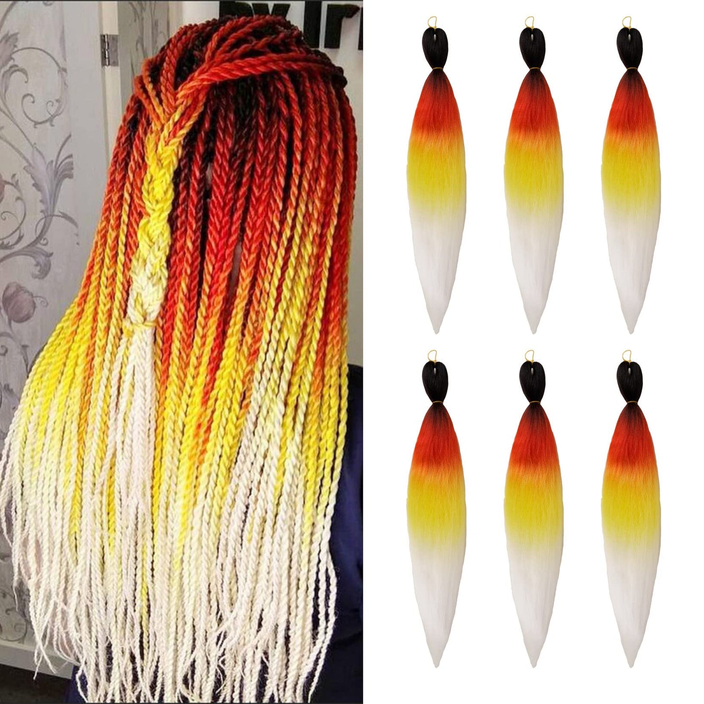 Pre Stretched Braiding Hair Phoenixfly 26 -6 Packs Braid Professional Yaki Synthetic Hair For Fiber Corchet Braids Women Twist