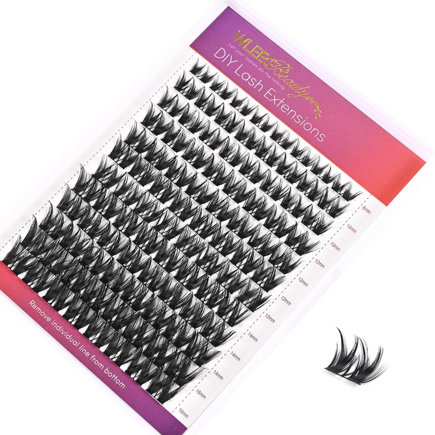 Wleec Beauty Wide Eye Lash Clusters Eyelash, 96Pcs Diy Lash Extensions, Individual Lashes Cluster D Curl Eyelash Extensions Wide
