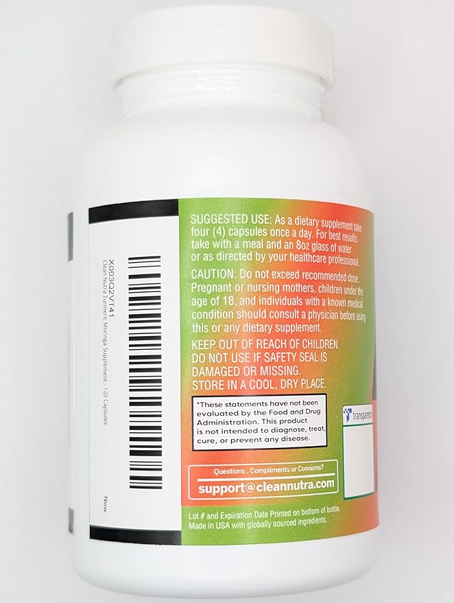 Turmeric Moringa Supplement | Ginger Boswellia Saffron - Supplement for Women and Men with Ceylon Cinnamon, Tart Cherry, Quercetin Garlic Nettle Holy Basil - 5Pack