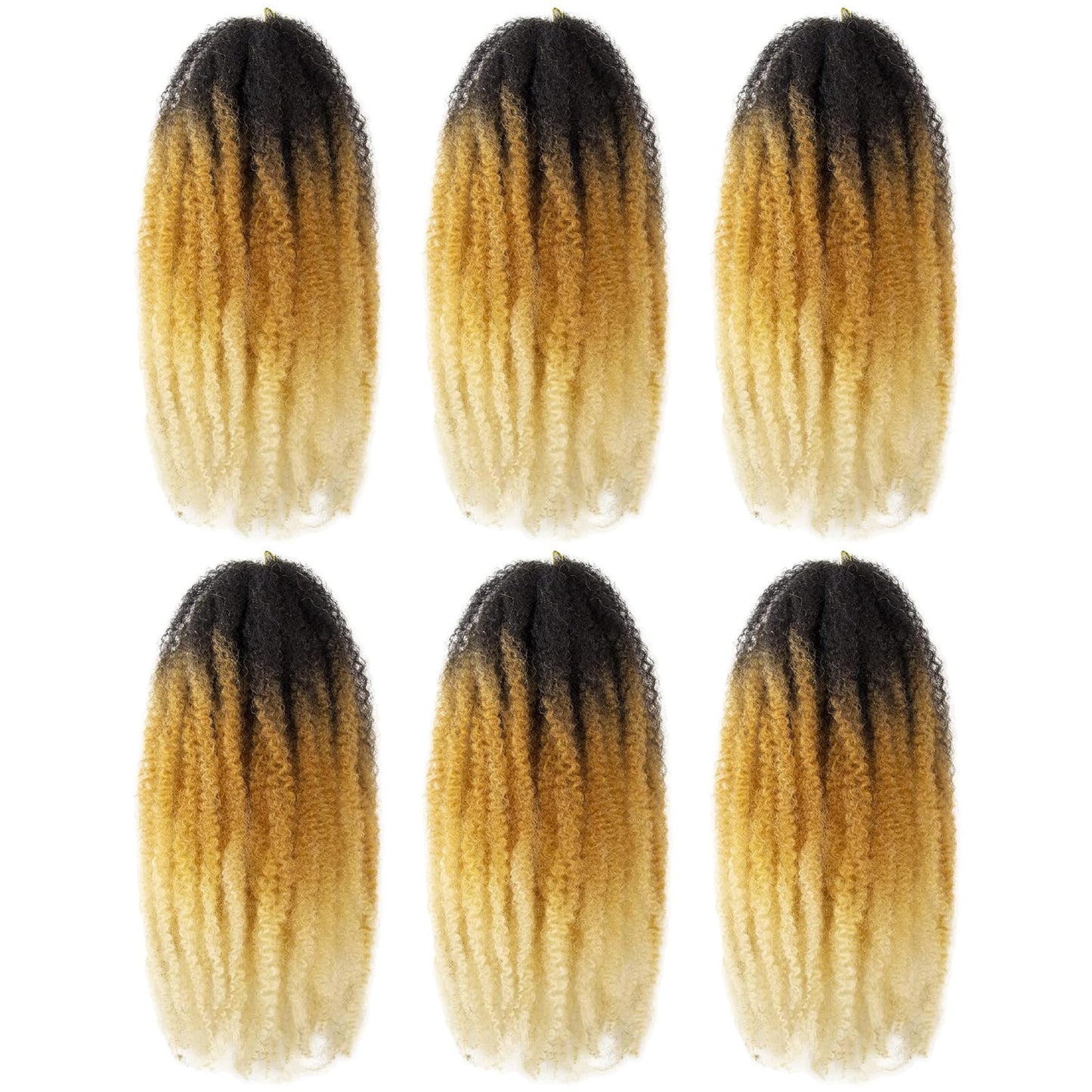 Toyotress Marley Twist Braiding Hair - 18 Inch Ombre Blonde Long Marley Hair For Faux Locs, Afro Kinky Curly Marley Twist Croche