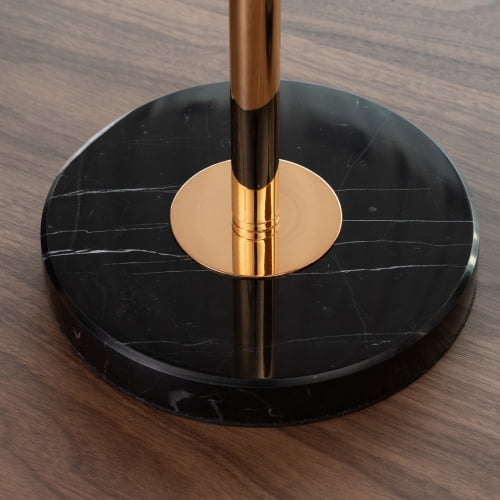 2 Pcs Adjustable Side Table, Small Tea Martini Table, Gold, Natural Marble Decorative Pedestal End Table for Display and Storage