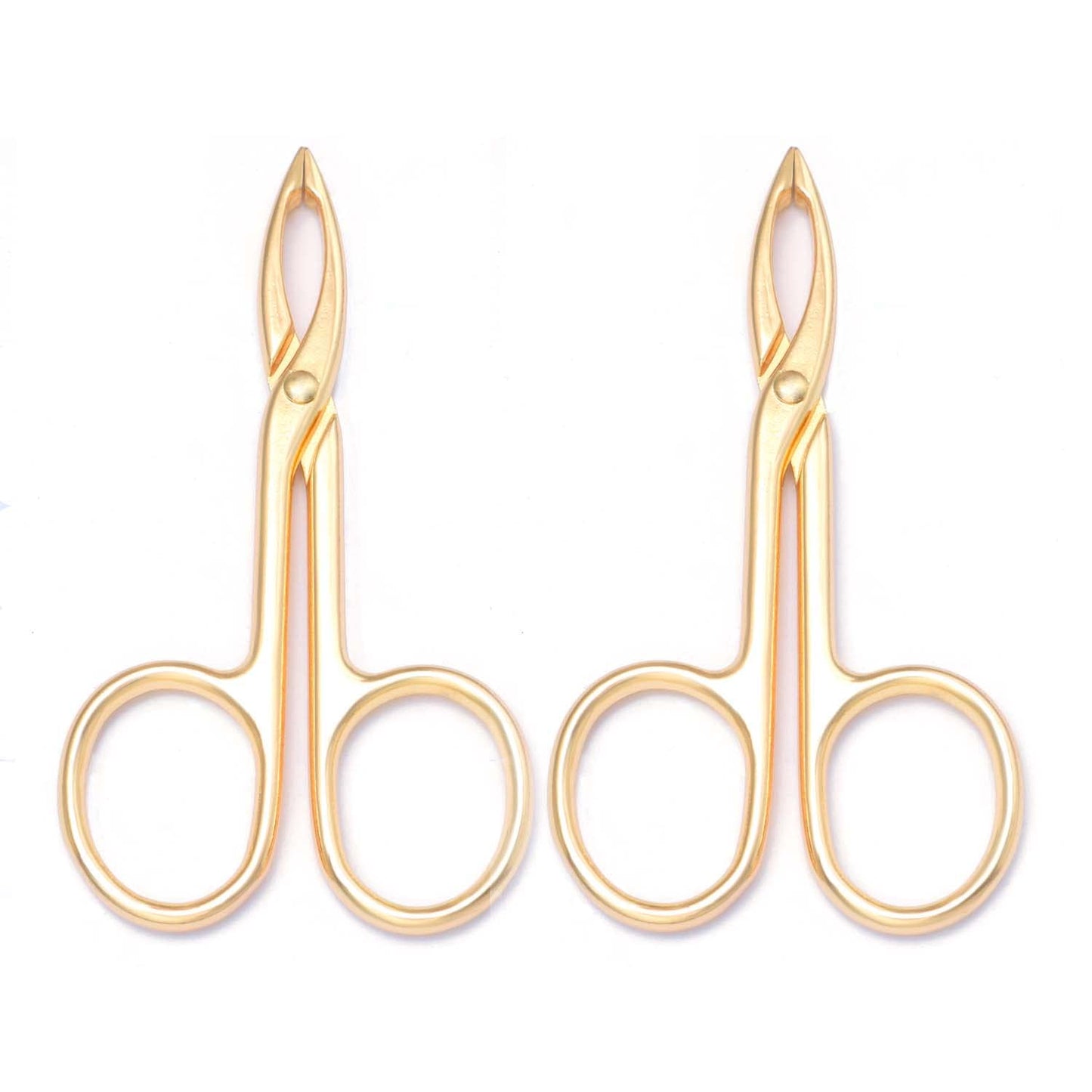 Motanar 2 Pieces Tweezers Scissor Handle Straight Tip Scissor Shaped Eyebrows Tweezers for Hair Plucker Remover Facial Hair Eyeb