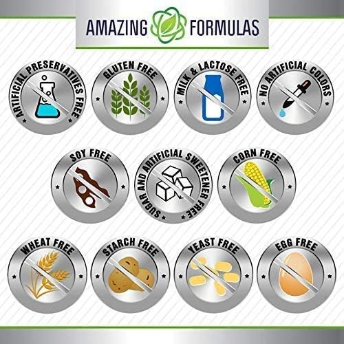 Amazing Formulas Berberine Turmeric & Bioperine 800mg Per Serving 60 Veggie Capsules Supplement | Non GMO | Gluten Free | Made in USA | Ideal for Vegetarians