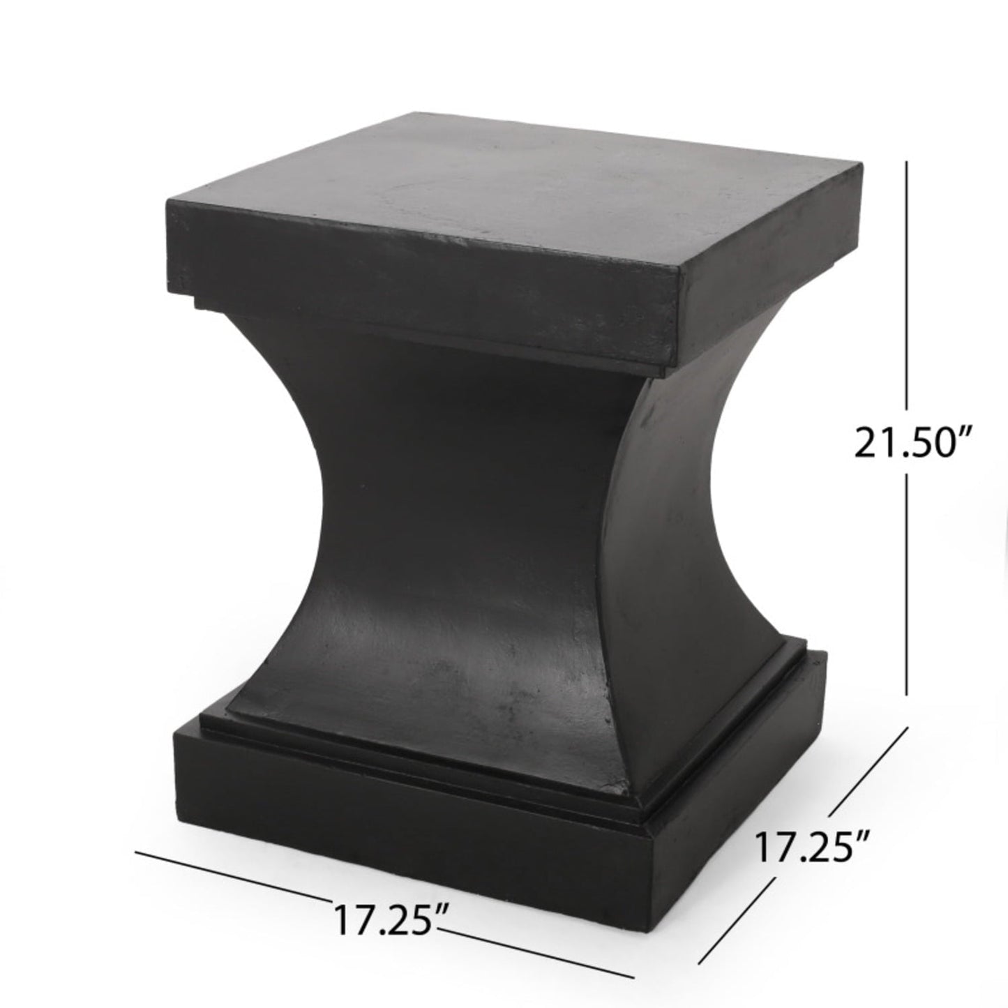 Outdoor Lightweight Concrete Side Table With Pedestal Design