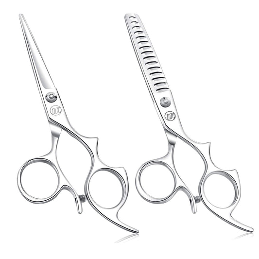 Moontay 6.0'' Hair Cutting Shears Set With Large Finger Holes, Professional Barber Stylist Texturizing Shears, Salon Hair Cuttin