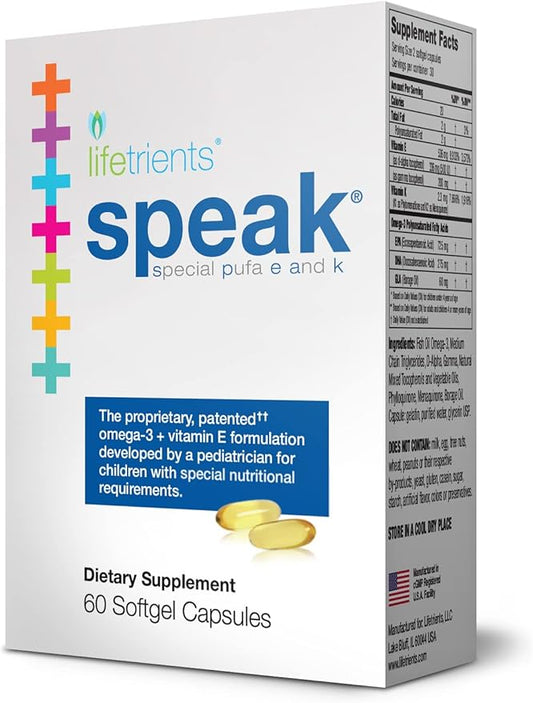 – Speak – 60 Softgels – Pediatrician Formulated to Support Children with Special Nutritional Requirements – Enhanced with Omega-3, Vitamin E’s, Vitamin D & Vitamin K’s