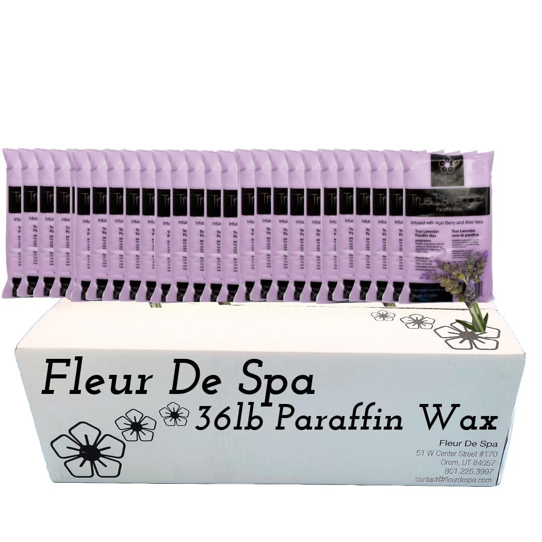 Paraffin Wax Refill For Hands And Feet | Fleur De Spa | Made In Usa | With Acai, Coconut Oil, Jojoba, Aloe | Hydrates Dry Skin -
