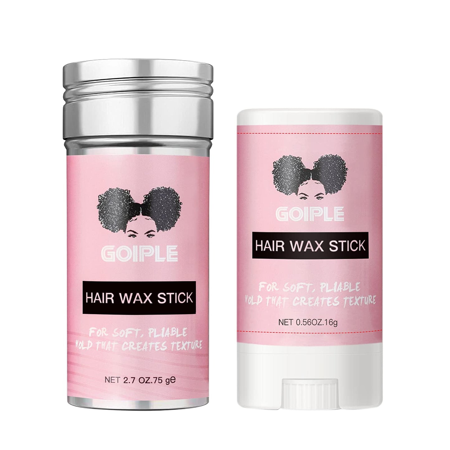 Goiple Wax Stick For Hair, Hair Pomade Stick, Long-Lasting Styling Wax Stick Hair (2.7+0.56 Oz)