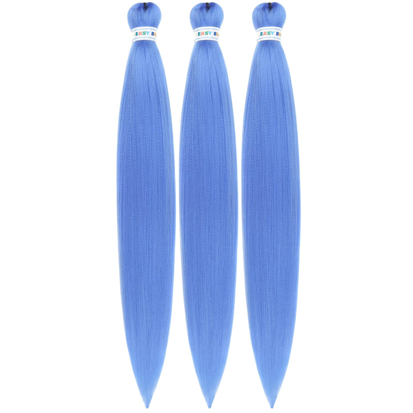 Leticia Sky Blue Braiding Hair Pre Stretched 30 Inch Long Kanekalon Braiding Hair Pre Stretched Braid Hair
