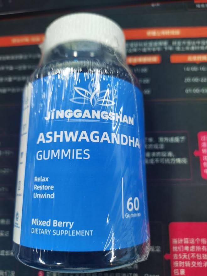 (60 Count) Ashwagandha Gummies KSM-66 - Mixed Berry, Vegan, Plant Based, Non-GMO, Gluten-Free & Gelatin Free Relax, Organic Ashwa Root Extract Supplement for Immune Support
