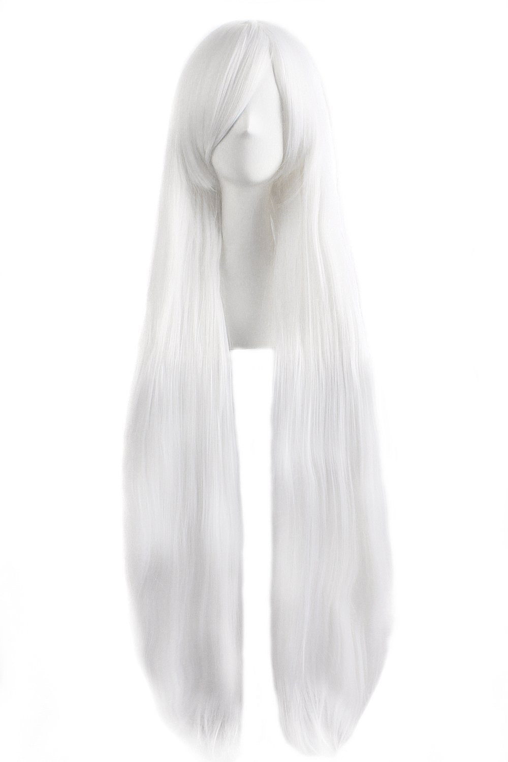 Mapofbeauty 40'' 100Cm White Long Straight Cosplay Costume Wig Fashion Party Wig