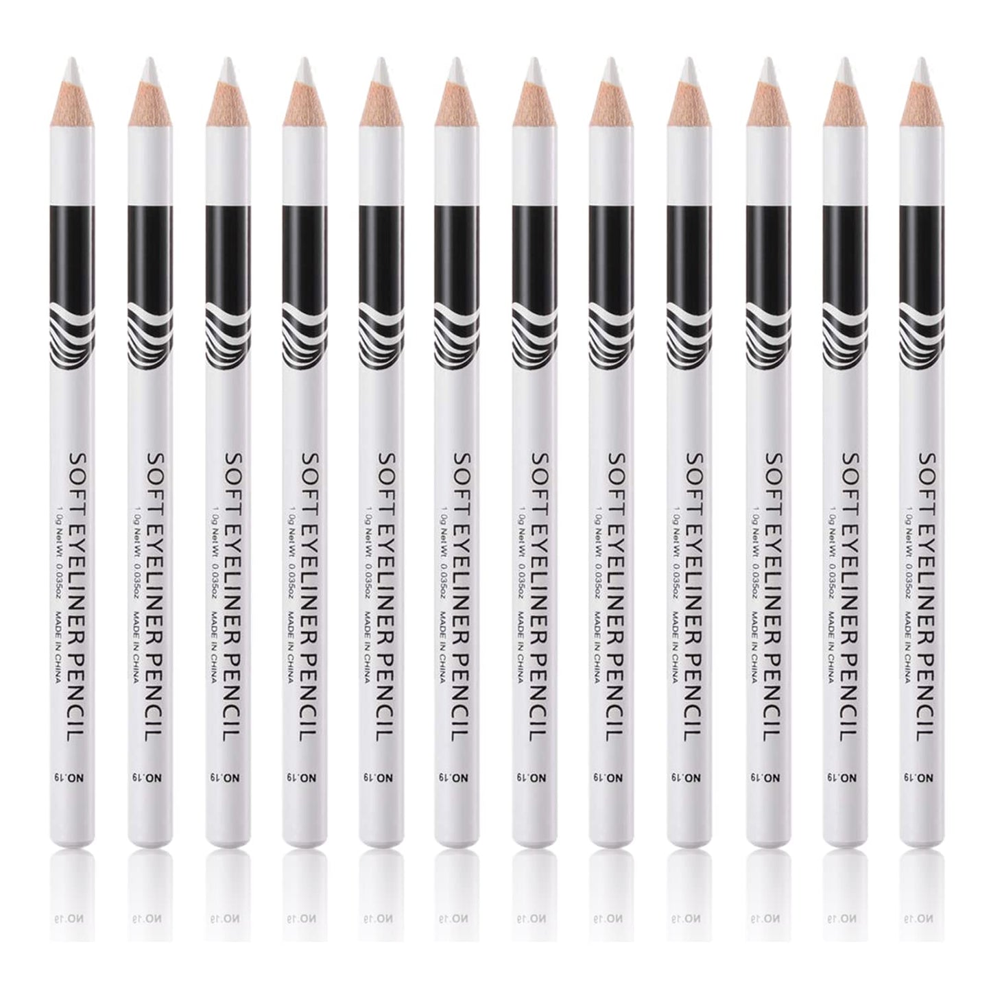 Go Ho 12 Pcs White Eyebrow Eyeliner Pencils,White Eyeshadow Makeup Pen,Sweatproof Eye Highlighter Makeup Pencil,Long-Lasting Nic
