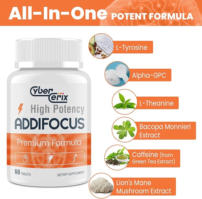 17-in-1 Brain Supplements for Memory and Focus - Nootropic Formula for Concentration, Clarity, Energy & Focus - Natural Caffeine Blend with Vitamins, Amino Acids & Herbal Extracts - 120 Tablets