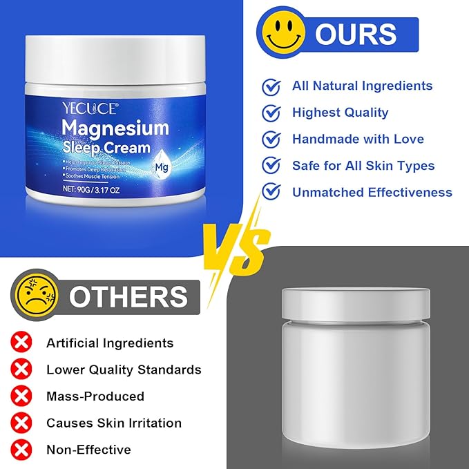 Magnesium Cream, Topical Magnesium Oil Cream with Pure Zechstein Magnesium, Magnesium Oil for Feet, Legs, Arms and Chest, Topical Magnesium Chloride, Easy to Use, Easy to Absortion