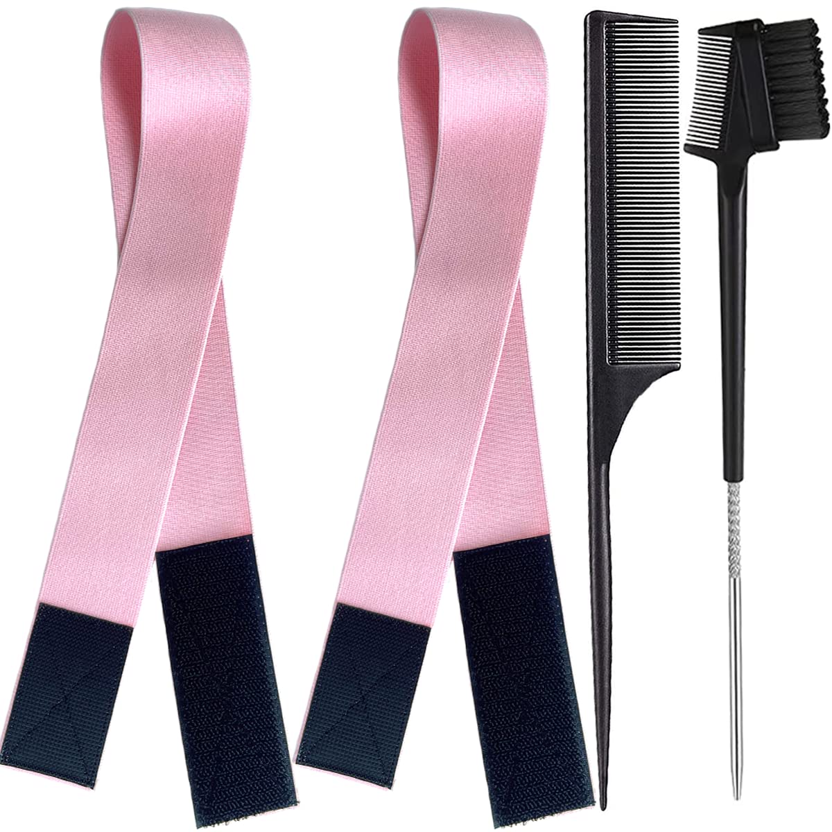 Xconstellation Elastic Lace Melting Edge Bands For Wigs - Adjustable Magic Buckle Wraps To Lay And Grip Edges, 2 Pcs Wig Accesso