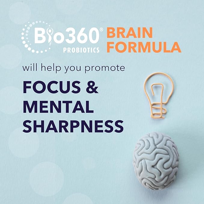 Brain Supplements for Memory and Focus - Supports Brain Health, Mental Clarity & Alertness - Capsules with B5, B6 & B12-30 Billion CFU for Immunity, Digestion & Gut Health - 30 Count