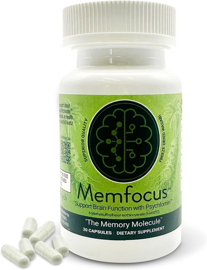 100mg Memory Health Capsules – Enhance Memory, Focus, and Mental Clarity with Psychlomin (6-MSITC) – 30 Capsules for Peak Memory Performance.