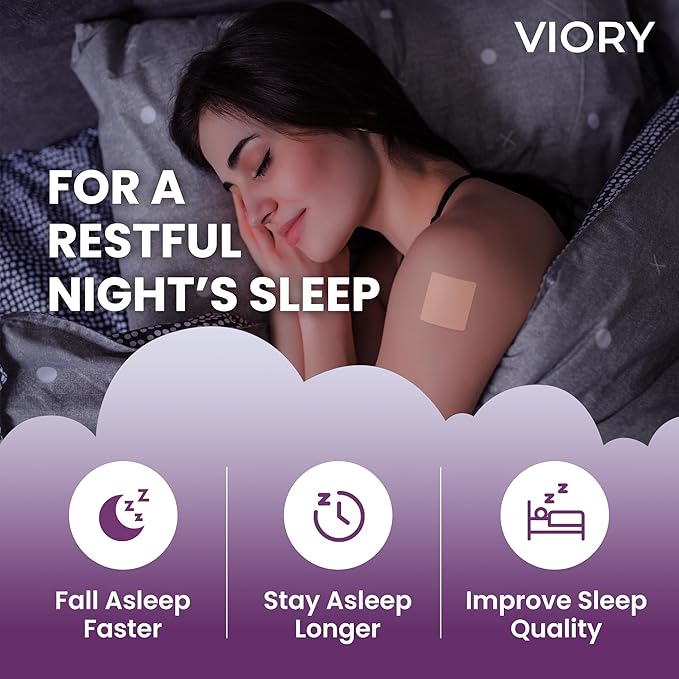 VIORY Sleep Patches for Adults Extra Strength | Easy-to-Apply Sleep Patch with Melatonin & Valerian | Relax & Wake Up Refreshed | Long-Lasting Night Comfort for Men & Women | 240 Patches