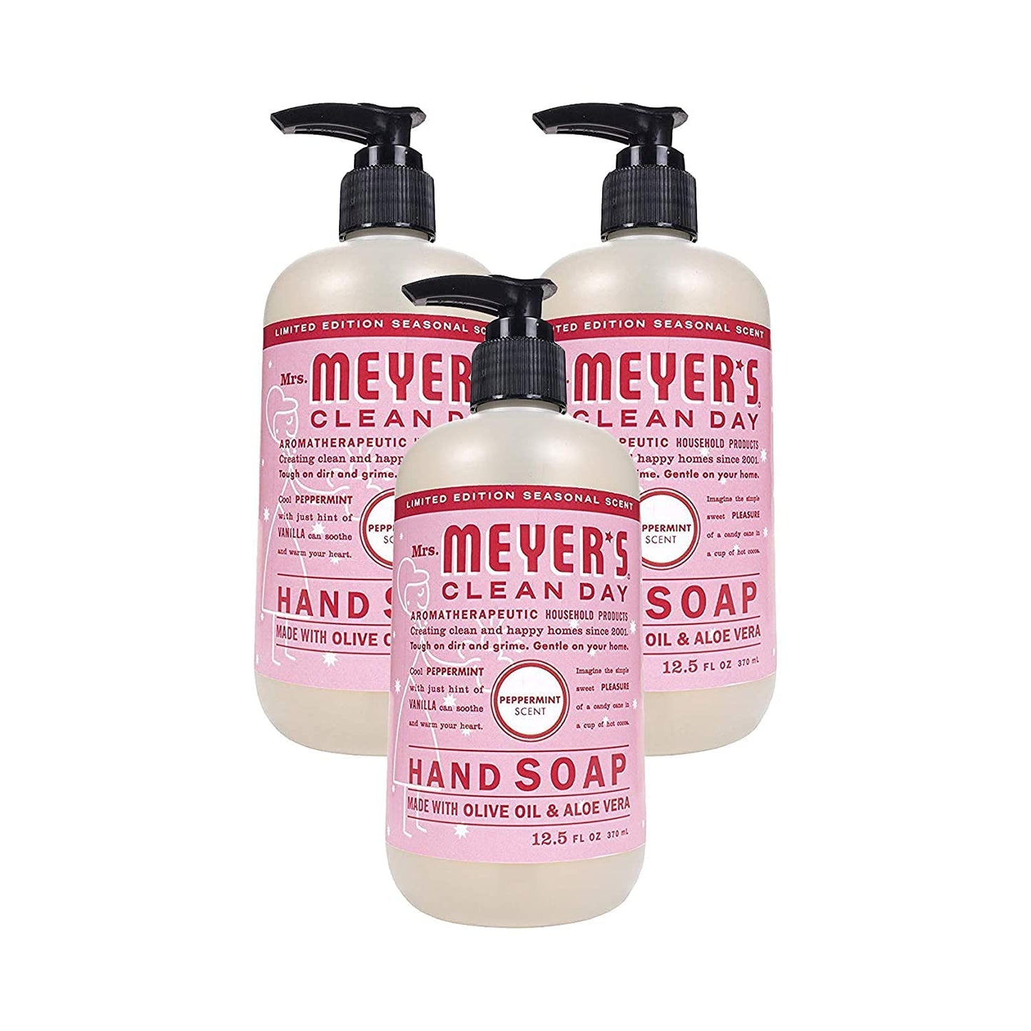 Mrs. Meyer'S Clean Day Liquid Hand Soap, Peppermint, 12.5 Oz (Pack Of 3)