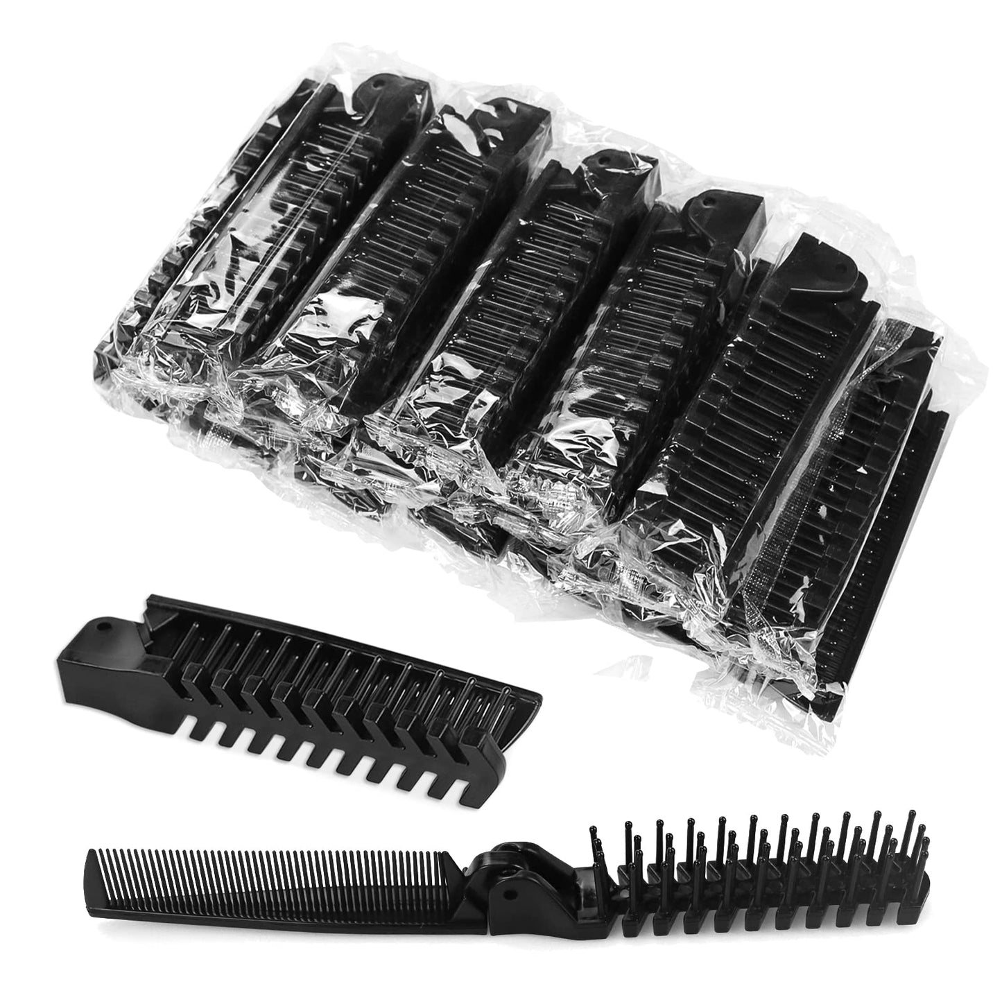 50 Pack Portable Travel Hair Comb Brush Foldable Massage Hair Comb Indidually Wrapped Anti-Static Styling Kits Folding Hair Comb
