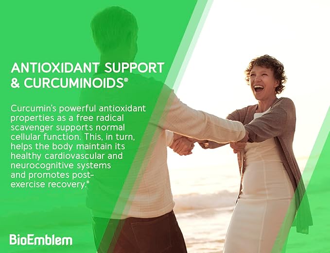 BioEmblem Turmeric Curcumin Supplement with BioPerine and Joint Support