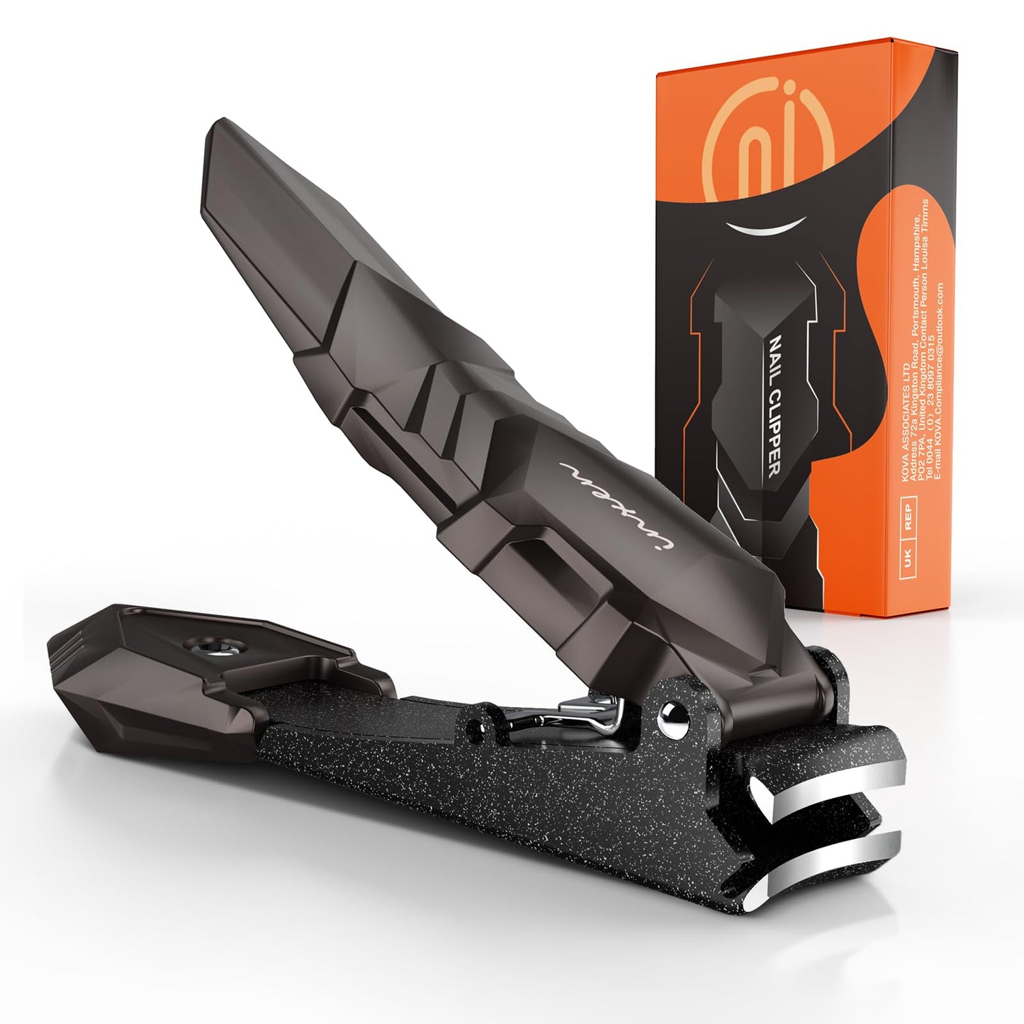 Inxen Nail Clippers For Men With Catcher, Sharp Heavy Duty No Splash Self-Collecting Nail Clippers, Stainless Steel Nail Clipper