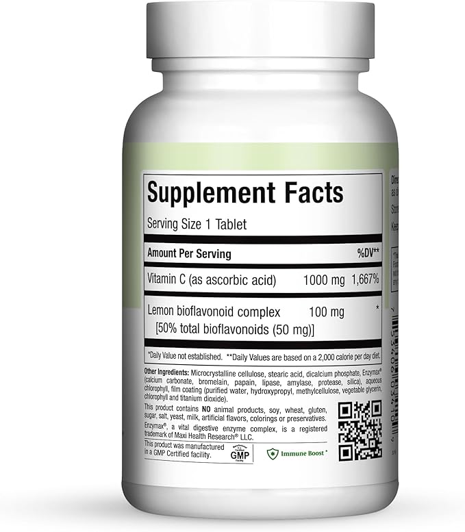 1000 mg Vitamin C - 1000mg Tablets Ultra High Absorption Formula - Gluten Free Kosher Dietary Non GMO Vitamin C Supplement for Immune Support - VIT C Vitamin C Tablets from Ascorbic Acid, 100 Count