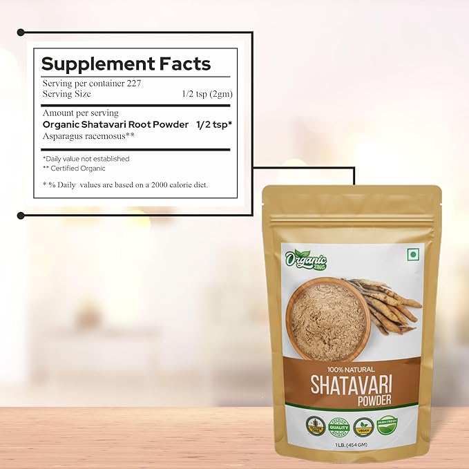 Empower Your Well-Being: Shatavari Powder Pure and Natural Ayurvedic Herbal Supplement, Dedicated to Nurturing Women's Health - 16 oz (Pack of 2)