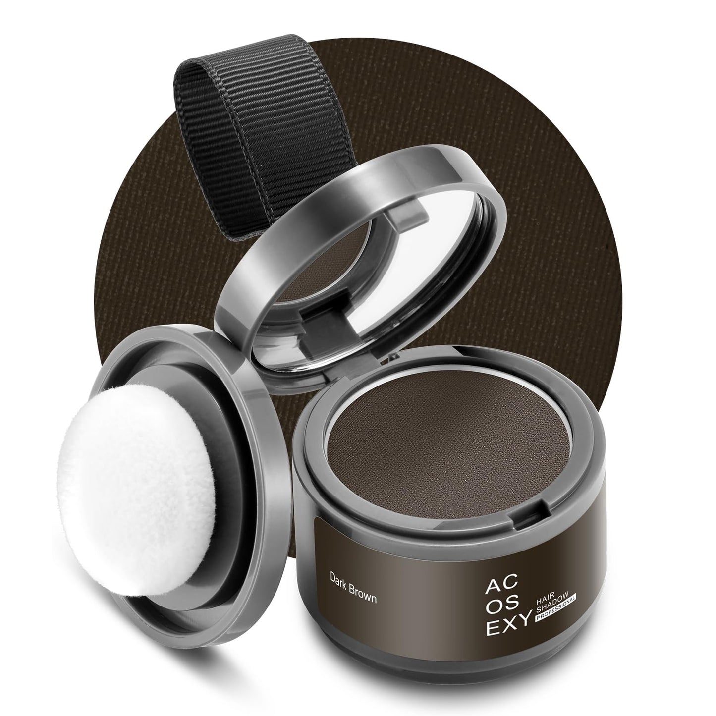 Acosexy Root Cover Up Hair And Beard Line Powder - Dark Brown For Women 'S Eyebrows, Men 'S Gray Hair Coverage, Bald Spots (Dark