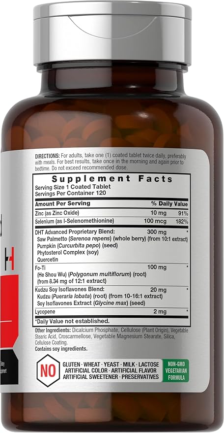 Horbäach DHT Advanced Hair Formula | 120 Tablets | Non-GMO and Gluten Free Hair Formula Blend with Saw Palmetto, Kudzu, and Fo-Ti