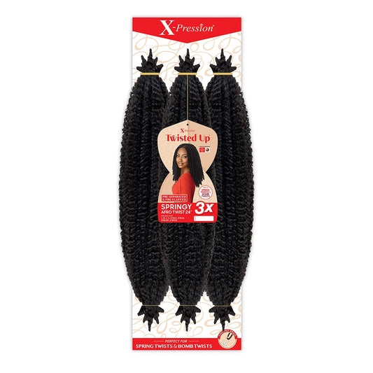 Outre Crochet Braids X-Pression Twisted Up 3X Springy Afro Twist 24'' (3-Pack, 2T1B/425)