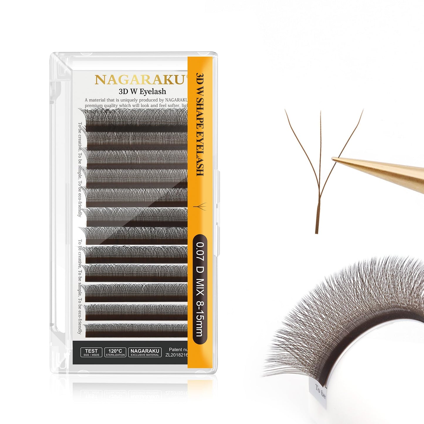 Nagaraku W Eyelash Extension 3D Volume Premade 0.07Mm D Curl 8-15Mm Mix Faux Mink Dark Brown Cluster Easy Fanning Yy Eye Lashes