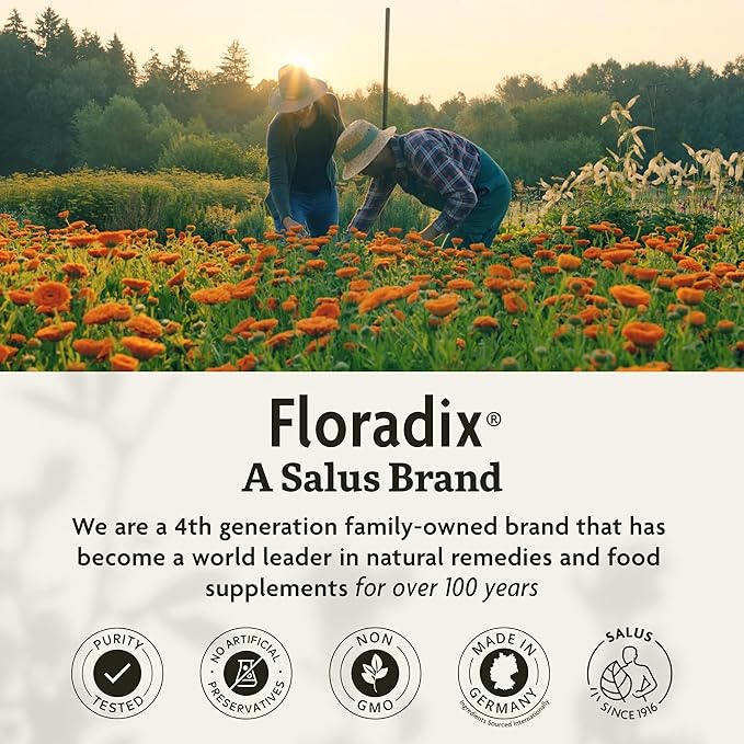 Floradix Magnesium - Liquid Herbal & Mineral Supplement for Bone Support, Digestive Health & More - Vegetarian, Non-GMO - 8.5 fl oz