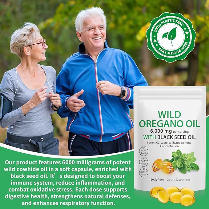 Oil of Oregano with Black Seed Oil, Organic Oregano Oil Softgels,Oregano Oil Capsules Organic,Non-GMO, Gluten Free,120