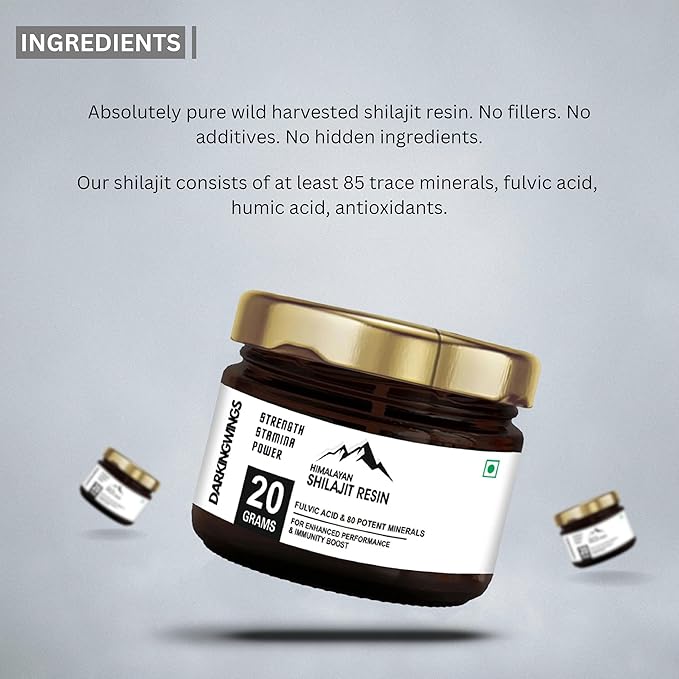500mg Shilajit Supplement - Shilajit Pure Himalayan Organic Shilajit Resin with Highest Potency, Original From Himalayan resin with 84+ Fulvic Acid