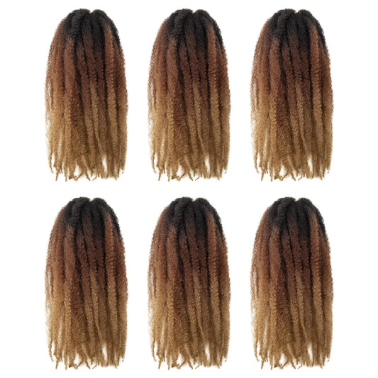 Toyotress Marley Twist Braiding Hair - 18 Inch Ombre Brown Blonde Long Marley Hair For Faux Locs, Afro Kinky Curly Marley Twist