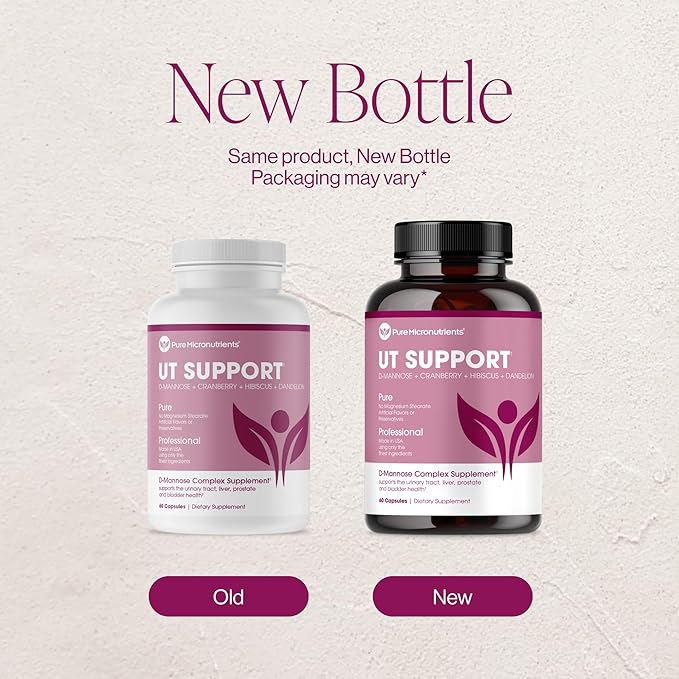 Pure D Mannose Capsules 1000mg Per Serve - Fast Acting UTI Support - Urinary Tract Cleanse & Bladder Health - Cranberry, D-Mannose, Dandelion, Hibiscus Flower - 60 Veggie Caps