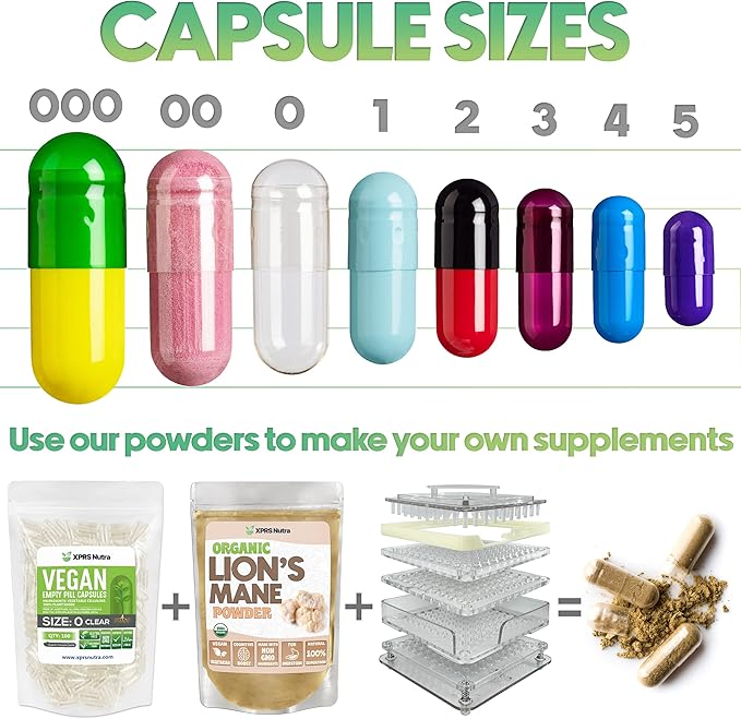 XPRS Nutra Size 1 Empty Capsules - 100 Count Empty Gelatin Capsules - Pill DIY Capsule Filling - Pure Bovine Pill Gel Caps for Do-It-Yourself Supplements (Orange)