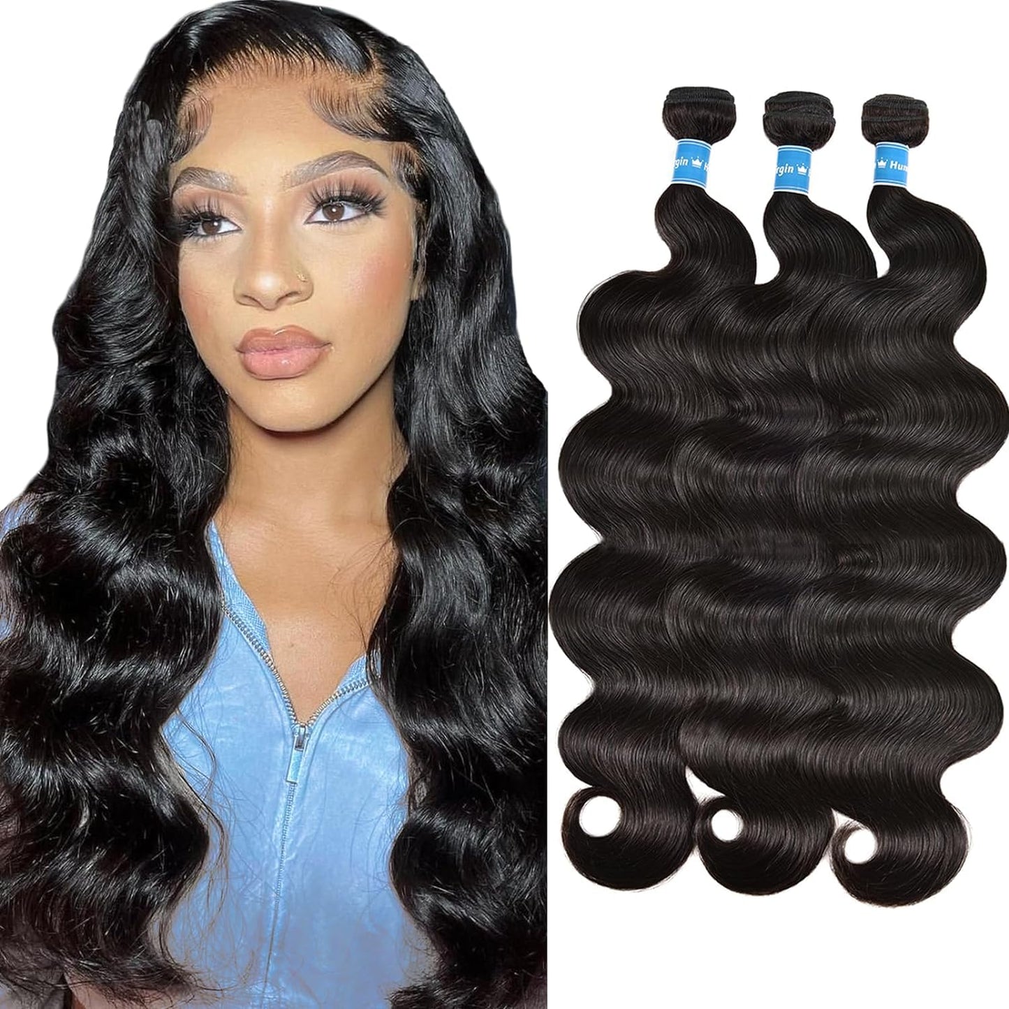 Body Wave Bundles 18 20 22 Inch 3 Bundles Human Hair 100% Unprocessed Brazilian Virgin Human Hair Wet And Wavy Hair For Black Wo
