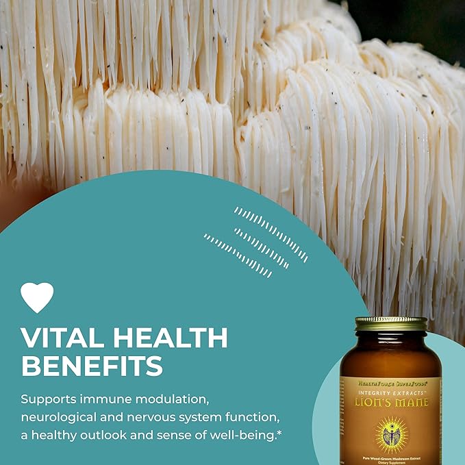 HealthForce SuperFoods Integrity Extracts Lion's Mane – Capsules - 90 Vegan Capsules