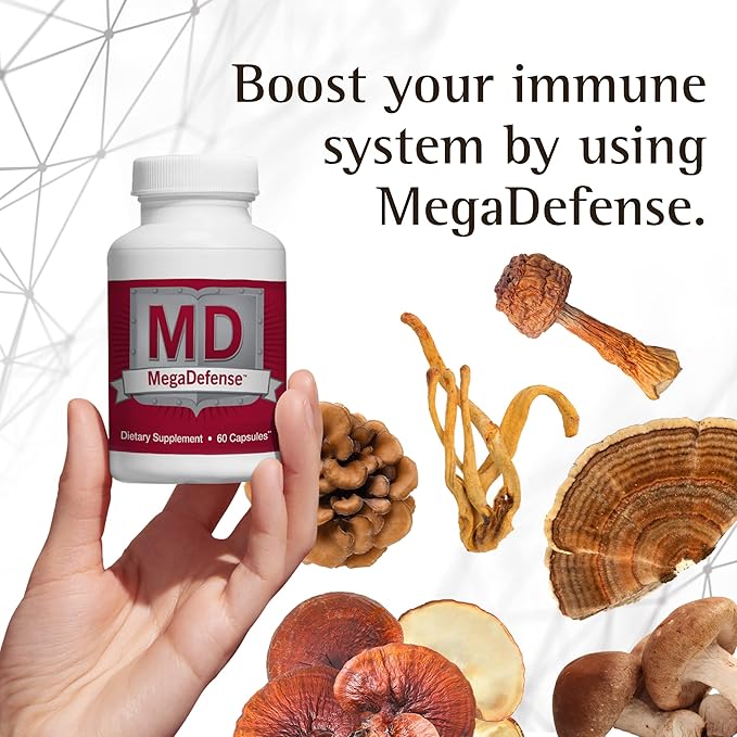 Waiora MegaDefense Mushroom Supplement - Mushroom Capsules for Daily Wellness, 6 Mushrooms Supplement: Reishi Mushroom, Turkey Tail, Cordyceps, Maitake, Agaricus & Shiitake, Non-GMO (60 Veggie Caps)…