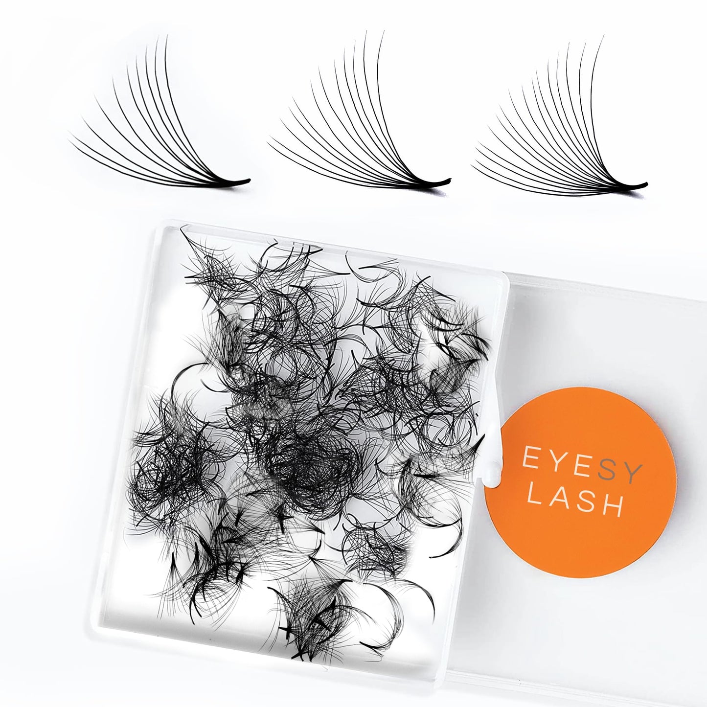 Eyesy Lash 500 Promade Fans - 16D 0.03 Size 12Mm Curl C - Mega Volume Premade Lash Fans For Eyelash Extensions Middle Stem Handm