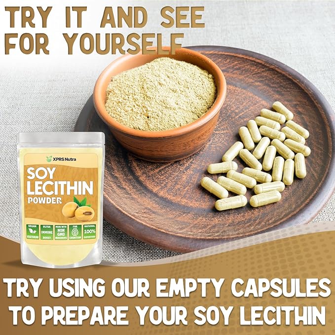 XPRS Nutra Soy Lecithin Powder Food Grade Fat Emulsifier - Suitable for Cooking, Baking and More - Vegan Friendly Soy Lecithin Powder Cooking Aid (16 Ounce)