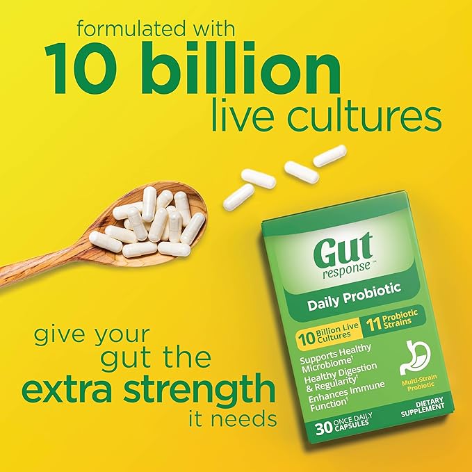 Daily Probiotic for Men & Women, Slows Digestive Aging, Boosts Immune System, Reduces Bloating, Non-GMO, Gluten Free & Soy Free, 10 Billion CFU, 30 Capsules