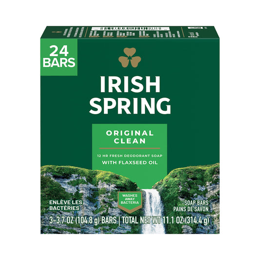 Irish Spring Bar Soap For Men, Original Clean, Smell Fresh And Clean For 12 Hours, Men Soap Bars For Washing Hands And Body, Mil